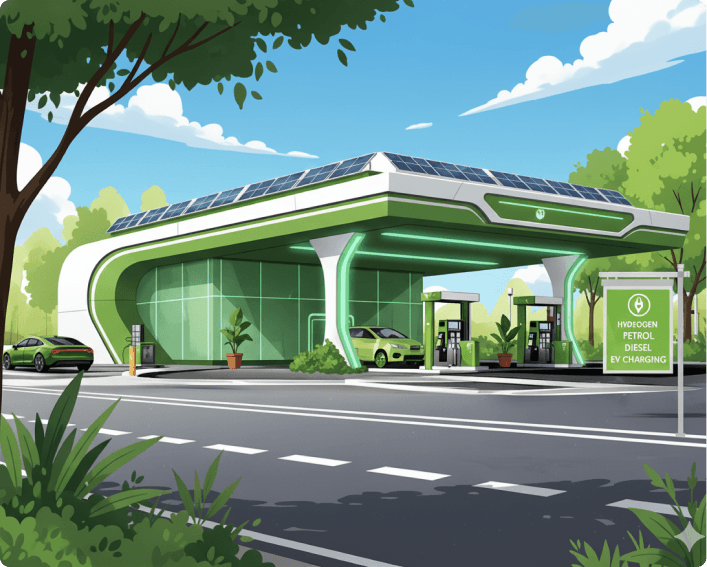 Modern LPG station illustration